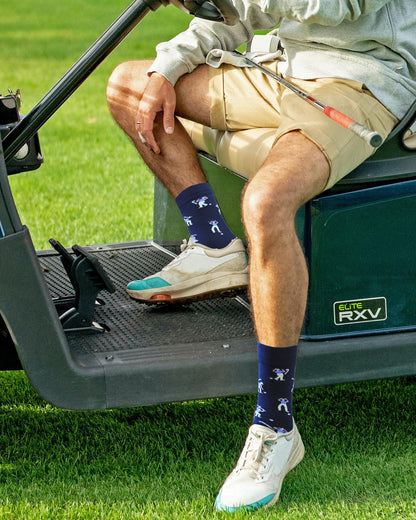 Golf Socks - Funny Golfer Novelty Socks, Funky Golf Gifts for Men Birthday Christmas Gift for Boss, 2 Pairs, Size 9-13 (CA/US, Alpha, One Size, Regular, Regular, Funny Golf Socks 2 Pairs) 🍁 All In One Marketplace Canada