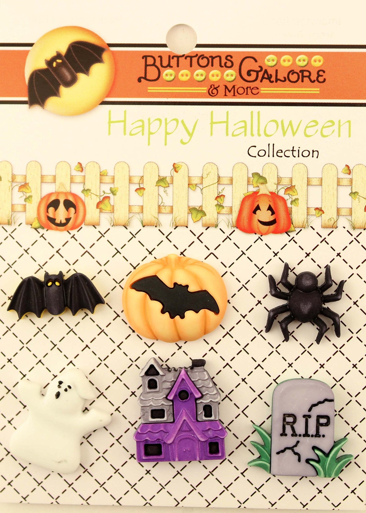 Buttons Galore HHGROUP Happy Halloween - Lot de 6 cartes de boutons