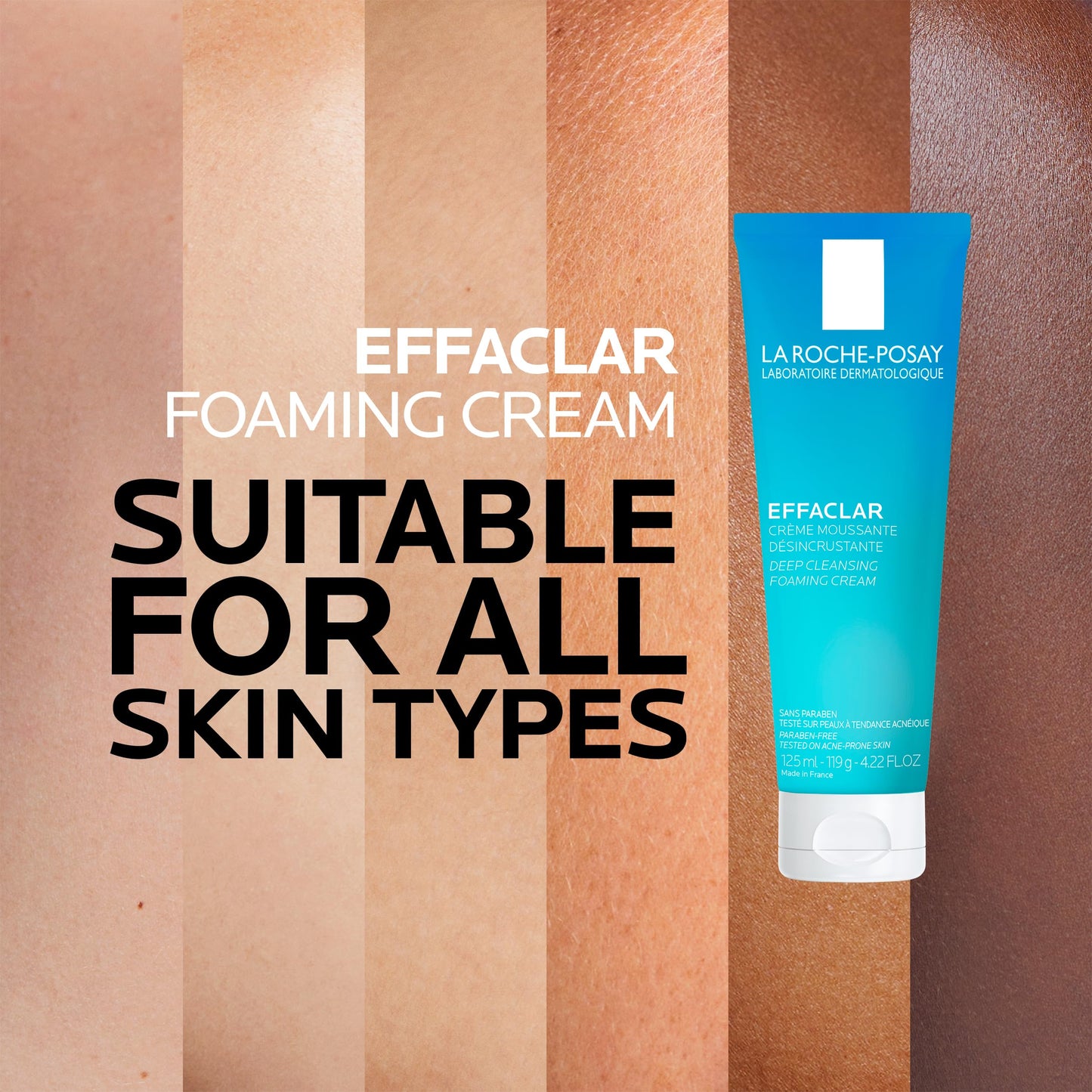 La Roche-Posay Effaclar Daily FOAMING CREAM CLEANSER for Face For Oily to Combination Skin with SALICYLIC ACID and GLYCERIN Sebum and pore minimizer. Paraben-Free, Oil-Free, Alcohol-Free, Non Comedogenic, 125ML La Roche-Posay