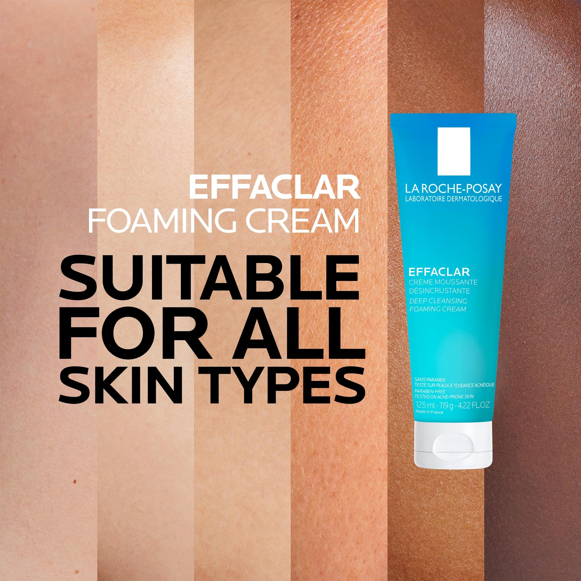 La Roche-Posay Effaclar Daily FOAMING CREAM CLEANSER for Face For Oily to Combination Skin with SALICYLIC ACID and GLYCERIN Sebum and pore minimizer. Paraben-Free, Oil-Free, Alcohol-Free, Non Comedogenic, 125ML La Roche-Posay