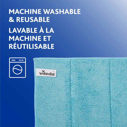 Vileda Bathroom Cleansing Supplies Set | Includes 1 Magic Mop with 1 Extra Refill and 1 Microfibre Bathroom Cleaning Cloth Vileda