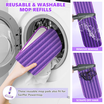 Spray Mops for Hardwood Floor Cleaning, Microfiber Flat Floor Mop with Washable Reusable Pads, Dust Wood Laminate Tile Wet Dry Mopping Head Fit for Disposable Dry Wet Sweeping Refills Cloths - Available at All In One Marketplace Canada