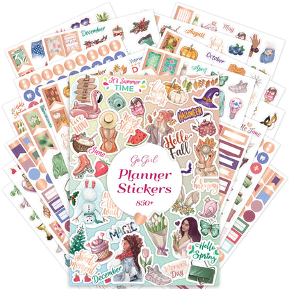 GoGirl Planner Stickers, 850+ Small Aesthetic Calendar & Holiday Book 🍁 All In One Marketplace Canada