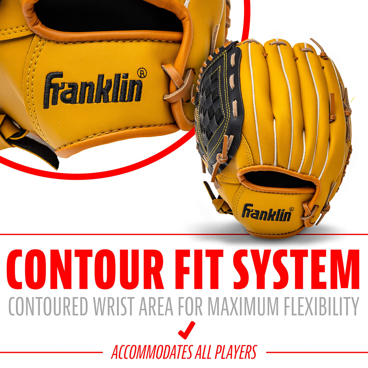 Franklin Sports Baseball and Softball Glove - Fieldmaster Adult + Youth Baseball Gloves - Men's + Women's Infield + Outfield Mitt - Right Hand Throw - 12"