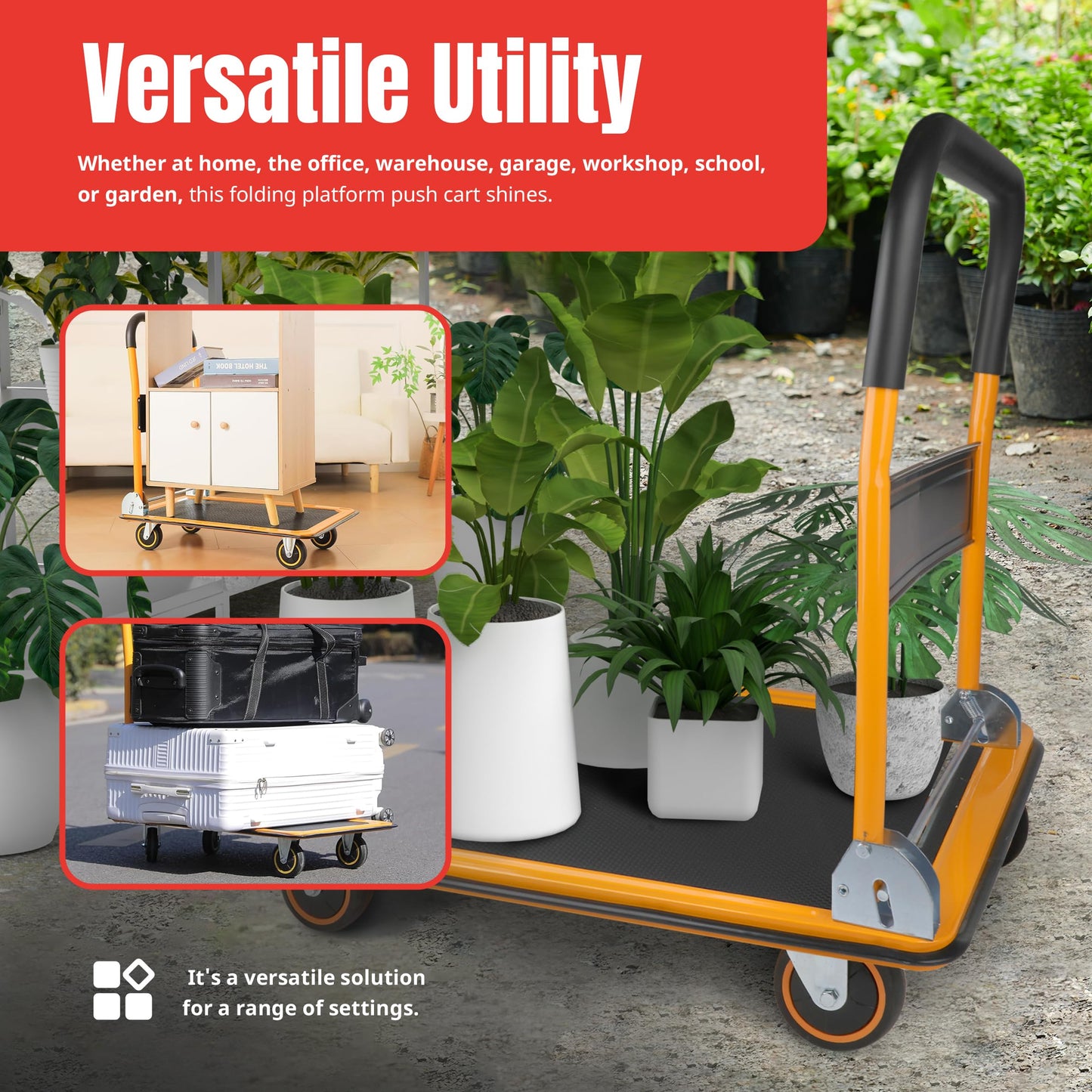 MaxWorks 80877- Foldable Platform Truck Push Dolly 660 lb. Weight Capacity 🍁 All In One Marketplace Canada