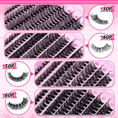 wiwoseo Cluster Eyelash Extensions 560pcs Lash Clusters Wipsy Cluster Lashes D Curl Eyelashes Clusters Individual Lashes DIY Lash Extensions Cluster Eyelash Natural Look Eyelashes (8-16MM) - Available at All In One Marketplace Canada