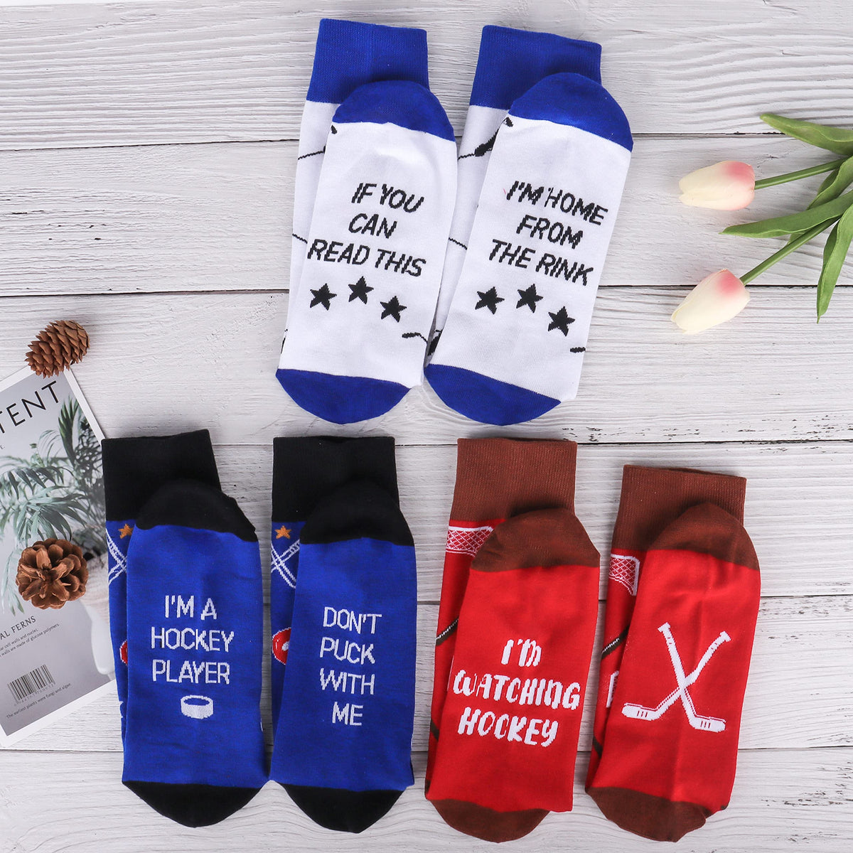 Moyel Hockey Socks Funny Gifts for Men Teen Boys Size 7-13 🍁 All In One Marketplace Canada