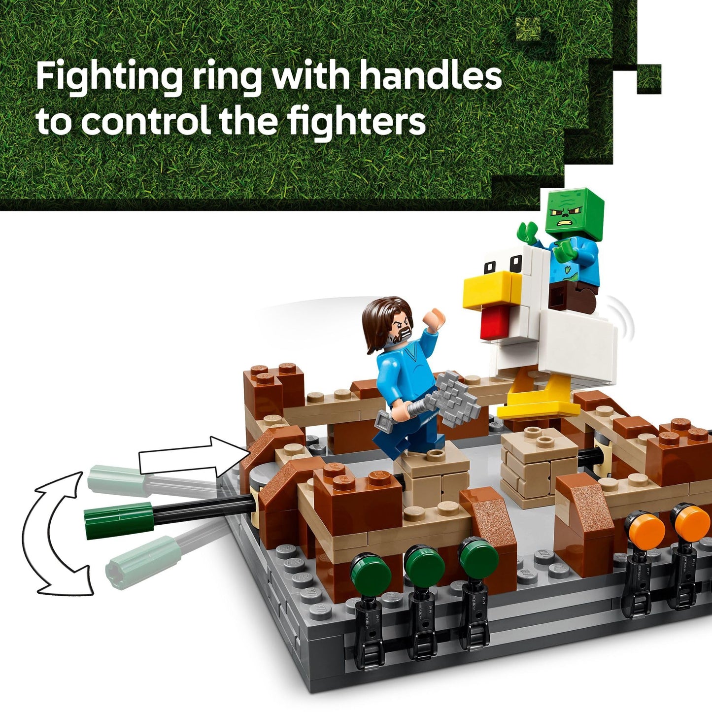 LEGO Minecraft Woodland Mansion Fighting Ring - Building Toy for Kids Age 10+ - Includes Steve, Garrett, & Henry Minecraft Figures, Plus a Chicken Jockey & More - Birthday Gift Idea for Fans - 21272 LEGO