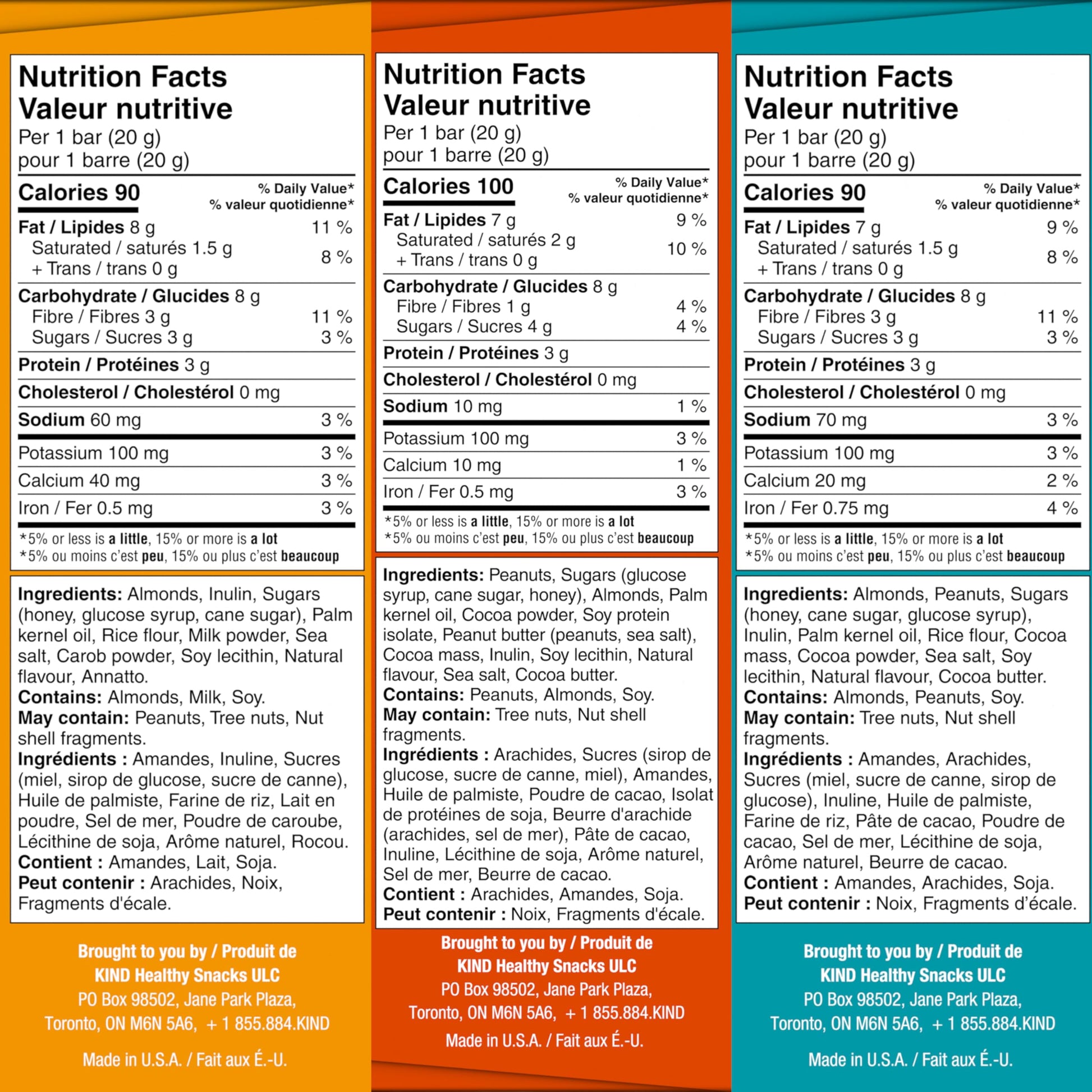 KIND Mini Snack Bars Variety Pack - 30 Count Gluten Free Low Calorie Bars