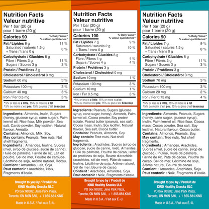 KIND Mini Snack Bars Variety Pack - 30 Count Gluten Free Low Calorie Bars