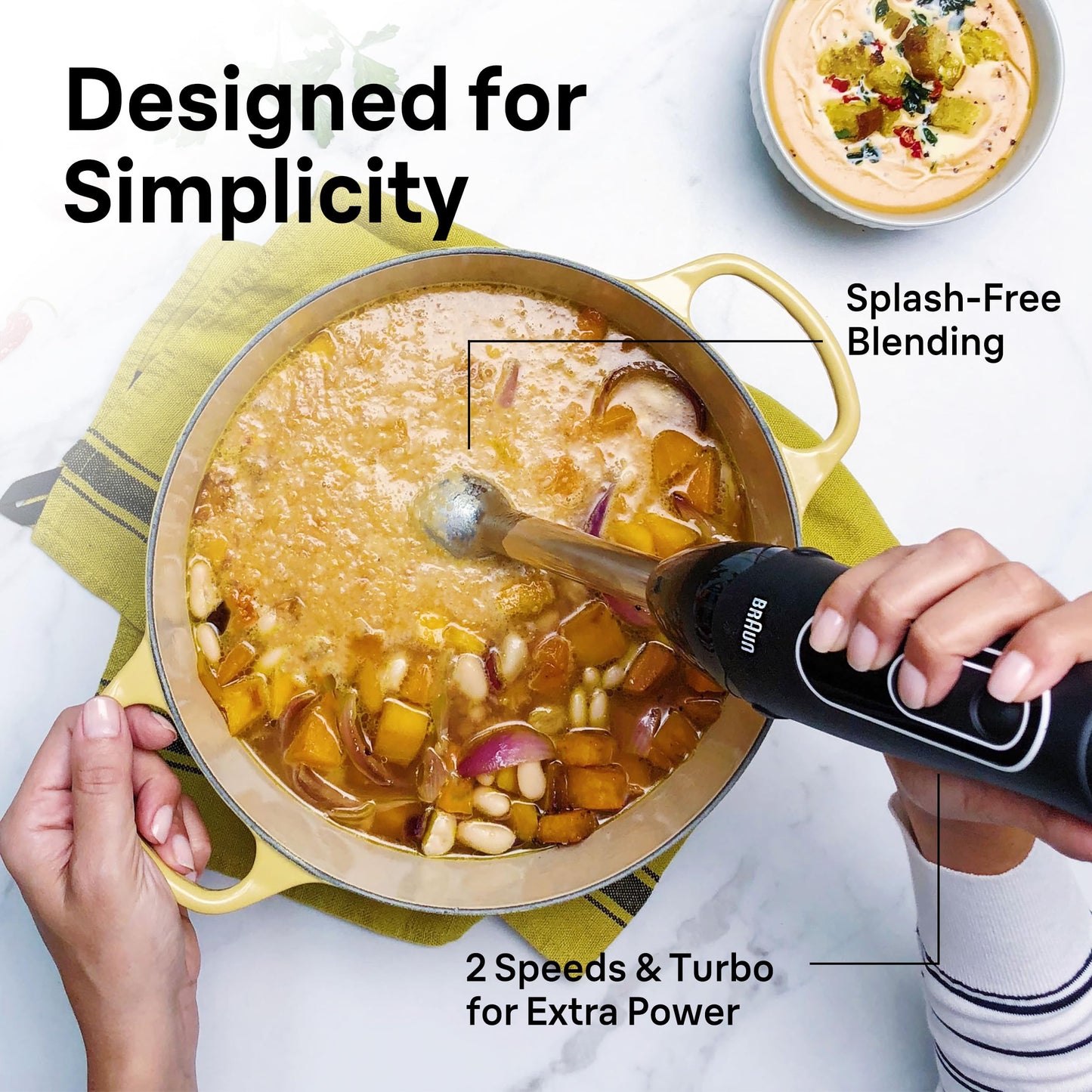 Braun MQ505 Immersion Hand Blender w/Whisk & Beaker, Dual Speed, 350W Braun