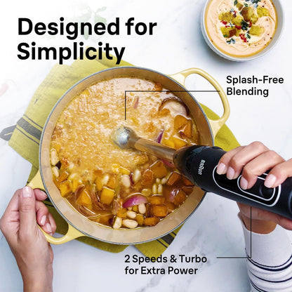 Braun MQ505 Immersion Hand Blender w/Whisk & Beaker, Dual Speed, 350W Braun