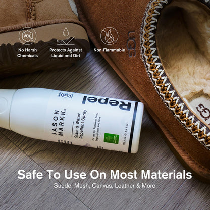 Jason Markk Shoe Protector Repel Spray, Water & Stain Repellent for Shoe and Sneaker Care, Non-Aerosol Footwear Protector Spray, Safe for Leather, Suede, Nubuck, Cotton, Knits, 5.4oz
