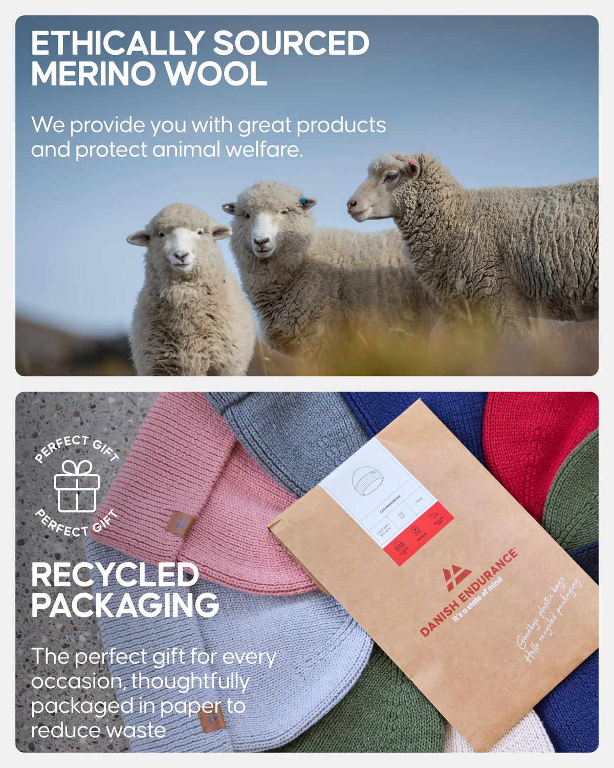 DANISH ENDURANCE Merino Wool Beanie & Toque, Blue, One Size 🍁 All In One Marketplace Canada