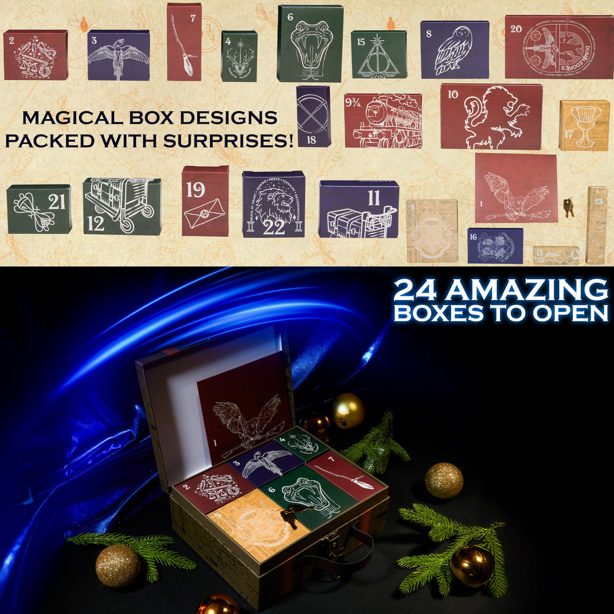 Harry Potter Advent Calendar 2025 Girls with Stationery Socks & Accessories 24 Days Magical Christmas Countdown Calendar Gifts for Kids Teens Women (Brown Case) 🍁 All In One Marketplace Canada