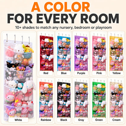 The Original Stuffed Animal Storage (Patent Pending) - Over Door Organizer for Stuffies, Baby Accessories, Toy Plush Storage / Hammock Hanging Storage Net Big Girls Toddler Large Bag Animals stuffy