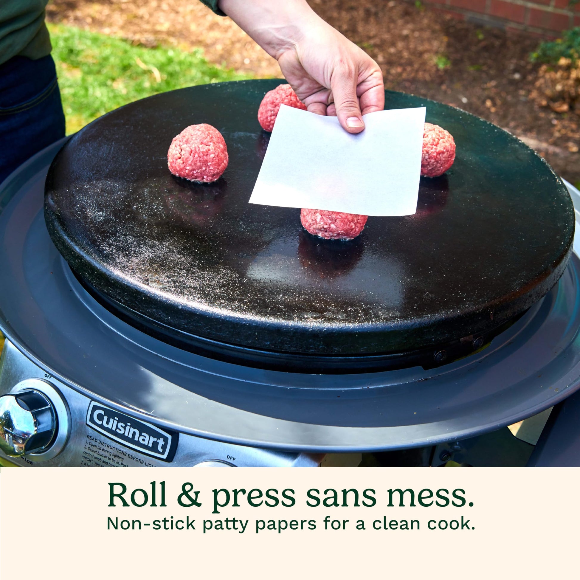Cuisinart Smash Burger Kit with Cast Iron Burger Press, Spatula, Seasoning Shaker and Patty Papers (CSBK-400C) - Available at All In One Marketplace Canada
