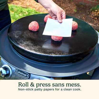 Cuisinart Smash Burger Kit with Cast Iron Burger Press, Spatula, Seasoning Shaker and Patty Papers (CSBK-400C) - Available at All In One Marketplace Canada