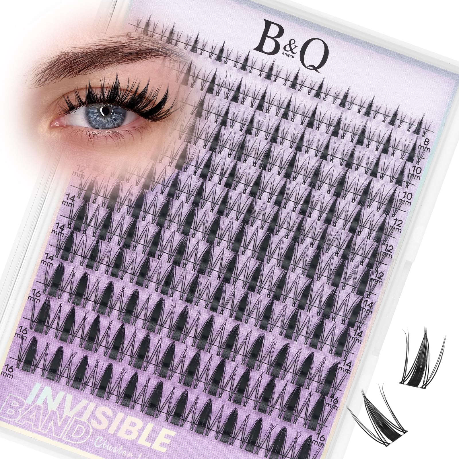 B&Q Fairy Lash Clusters Invisible Band 144PCS, Wispy Eyelash Clusters Manga False Eyelashes, C Curl Lash Cluster Natural Wet-Look Individual Lashes, Anime Cluster Eyelash Extensions with Spikes(Fairy) - Available at All In One Marketplace Canada