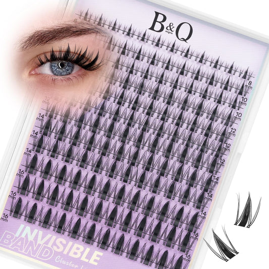 B&Q Fairy Lash Clusters Invisible Band 144PCS, Wispy Eyelash Clusters Manga False Eyelashes, C Curl Lash Cluster Natural Wet-Look Individual Lashes, Anime Cluster Eyelash Extensions with Spikes(Fairy) - Available at All In One Marketplace Canada