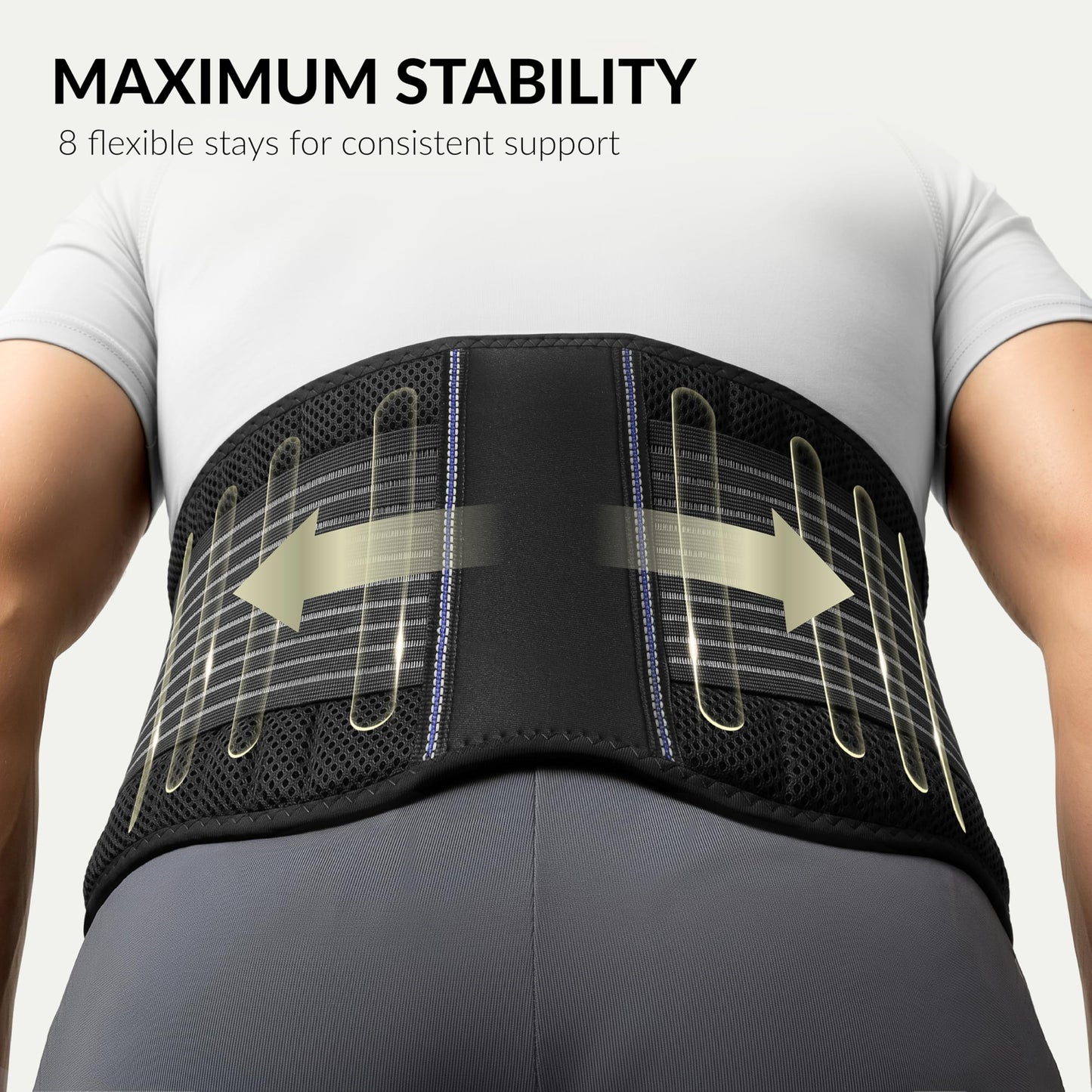 BraceUP Back Support, Back Brace for Men and Women - Lumbar Support Lower Back Belt for Back Pain Relief, Herniated Disc, Heavy lifting, with Dual Adjustable Straps (L/XL 90-110 cm) - Available at All In One Marketplace Canada