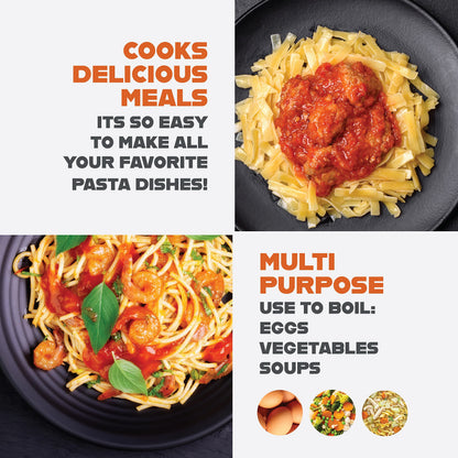 Gotham Steel 5 Quart Stock Pot with Strainer Lid, Nonstick Coated Ceramic Pot, Soup Pot, Pasta Pot with Strainer Insert, Cooking Pot with Lid and Twist Lock Handles, Dishwasher Safe, 100% Toxin Free GOTHAM STEEL