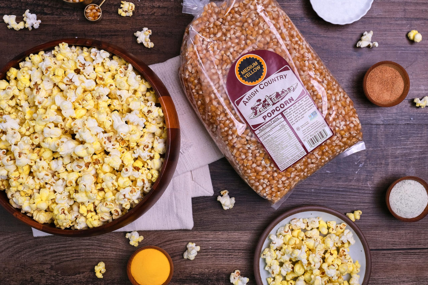 Amish Country Popcorn Medium Yellow Kernels | 6 lb Bag | Non-GMO, Gluten-Free & Nut-Free