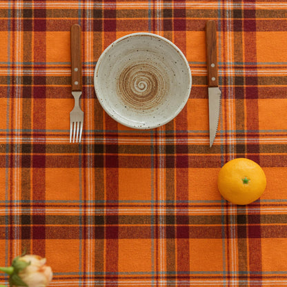 AQOTHES Plaid Fall Tablecloth Thanksgiving Rectangle 60x84 Inch Orange Red 🍁 All In One Marketplace Canada
