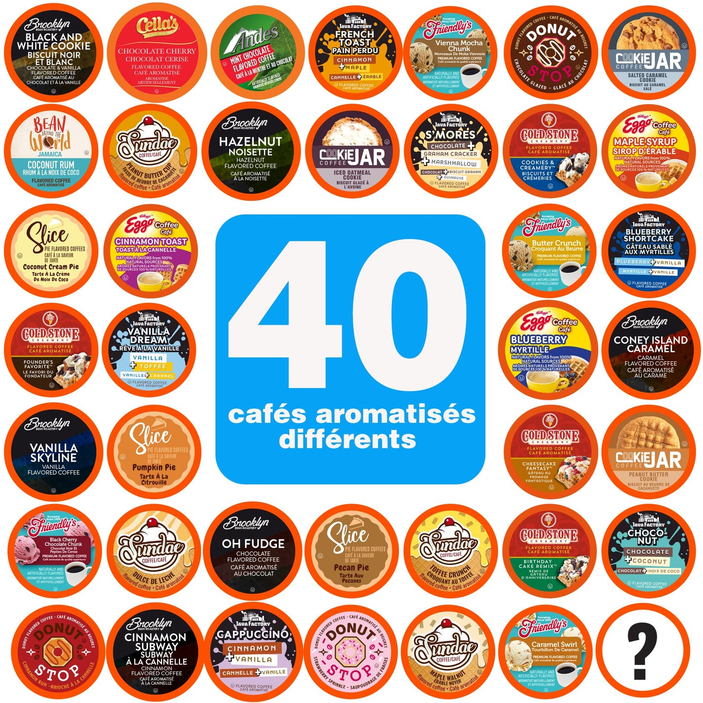 Two Rivers Coffee Flavored K-Cup Variety Pack - 40 Assorted Pods