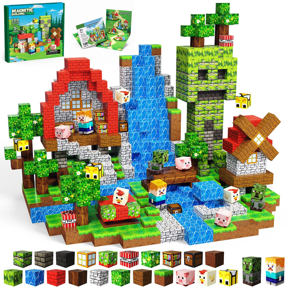 100PCS Magnetic Blocks| Magnetic Building Cubes| STEM Educational Toys 🍁 All In One Marketplace Canada