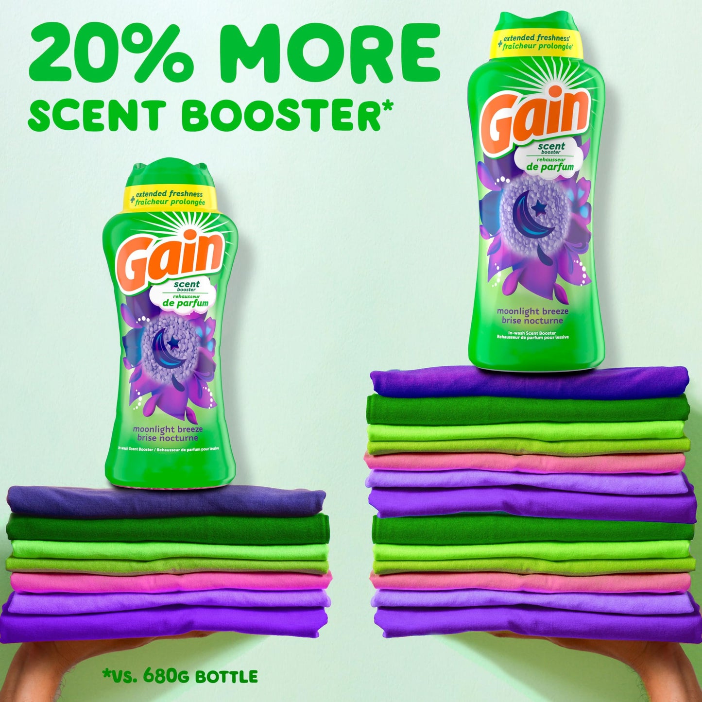Gain In-Wash Laundry Scent Booster, Moonlight Breeze Scent, Fresh Extender + Odour Protection, 853 Grams - Available at All In One Marketplace Canada
