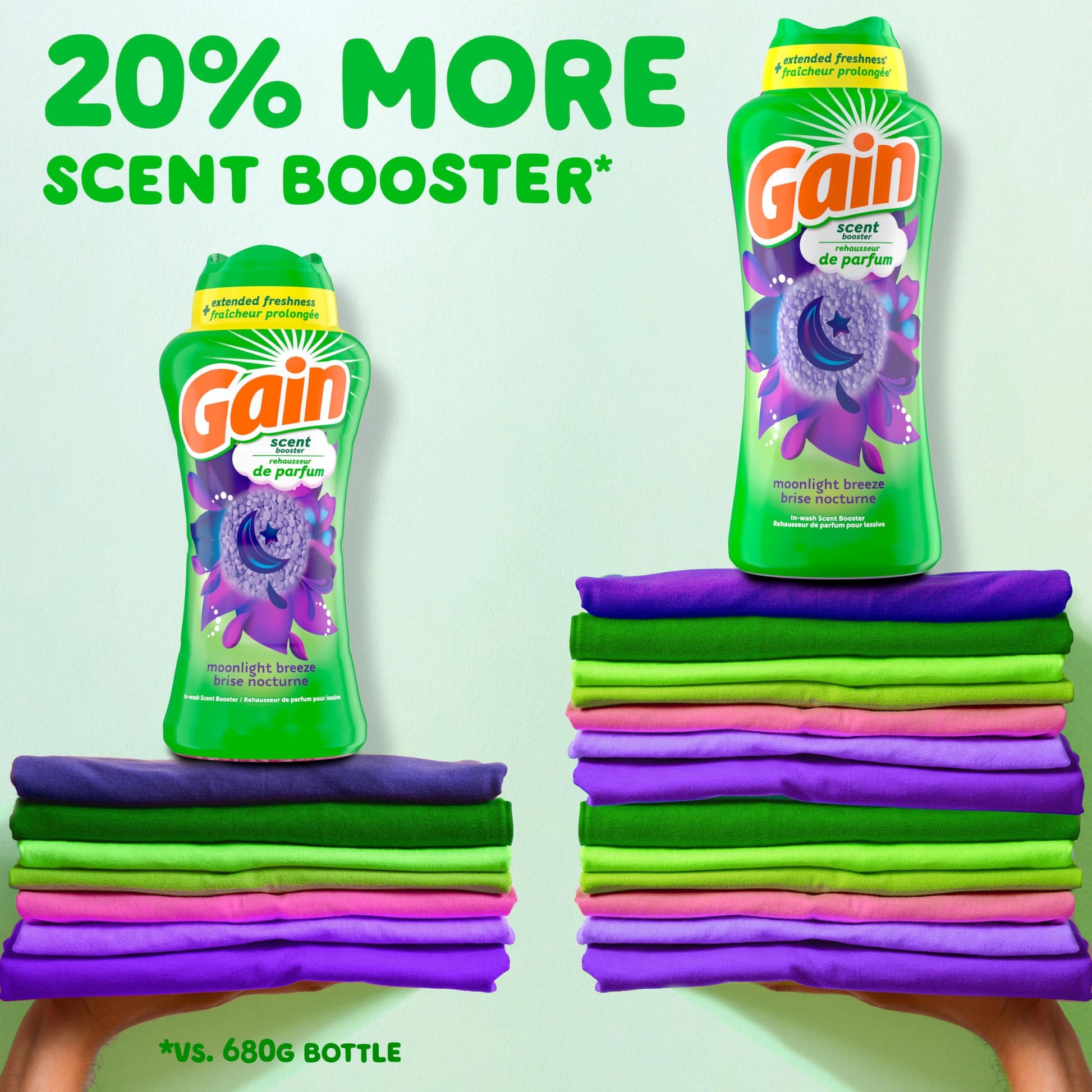 Gain In-Wash Laundry Scent Booster, Moonlight Breeze Scent, Fresh Extender + Odour Protection, 853 Grams - Available at All In One Marketplace Canada
