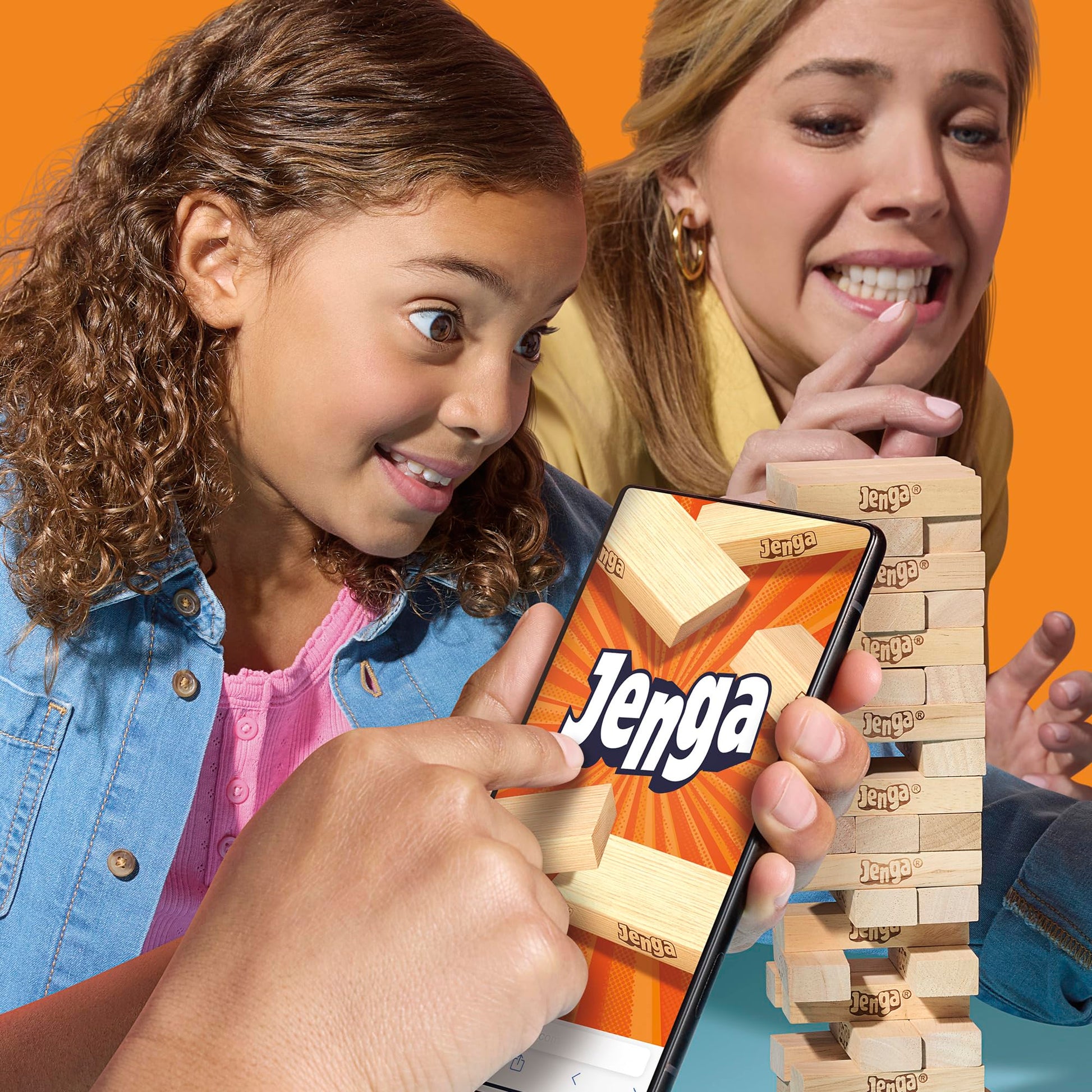 Jenga Official Hasbro Games | Digital Die for 6 More Ways to Play | Original Wood Block Game | Stacking Tower | Ages 6+ | 1+ Players | Party Games