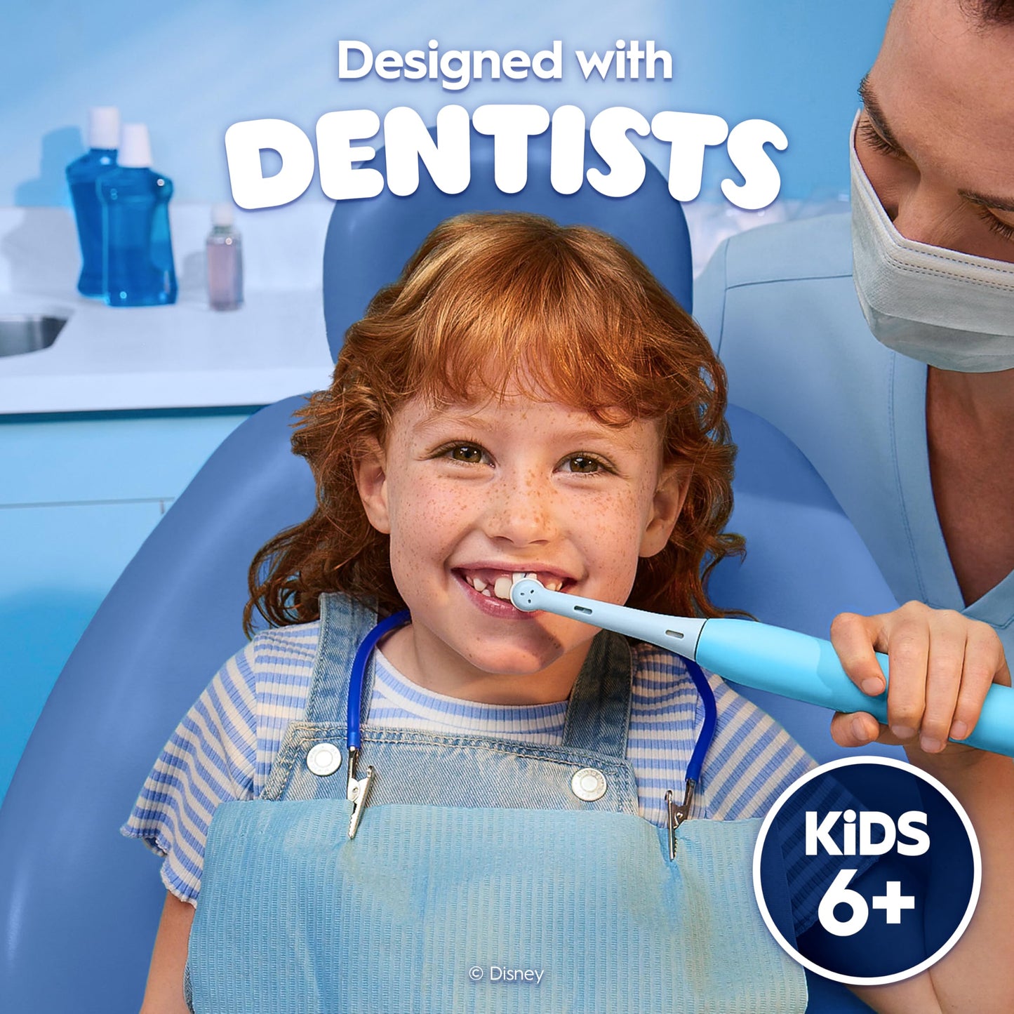 Oral-B iO Kids Rechargeable Electric Powered Toothbrush, Stitch with 1 Gentle Care Brush Head - Automatic Pressure Sensor to Protect Gums - 3 Cleaning Settings - 2 Min Music Timer - 28 Day Battery Life - Available at All In One Marketplace Canada