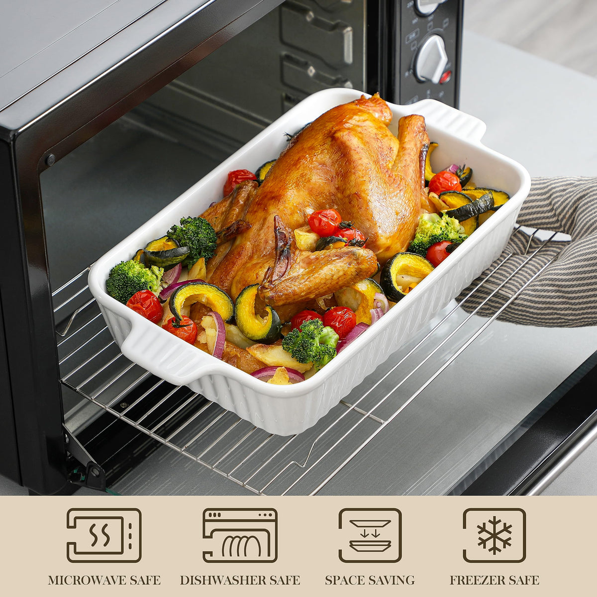 MALACASA Casserole Dishes for Oven, Ceramic Baking Dishes Set of 4, White 🍁 All In One Marketplace Canada