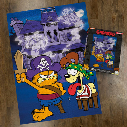 Puzzle Halloween Garfield Aquarius (Puzzle de 1000 pièces) - Anti-reflets - Assemblage précis - Pratiquement aucune poussière de puzzle - Objets de collection Garfield sous licence officielle - 50,8 x 71,1 cm