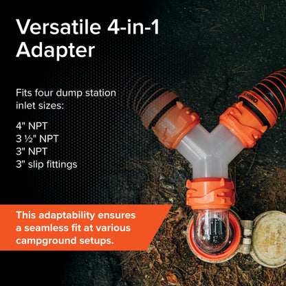 Camco 39736 RhinoFLEX Elbow and 4-in-1 Adapter with Swivel Bayonet Fitting, Orange/Clear 🍁 All In One Marketplace Canada