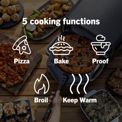 Ninja Artisan Pizza Oven, 12-in/30.5cm 3-Min Pizza, 700F/371°C, 5-n-1, Gray Ninja