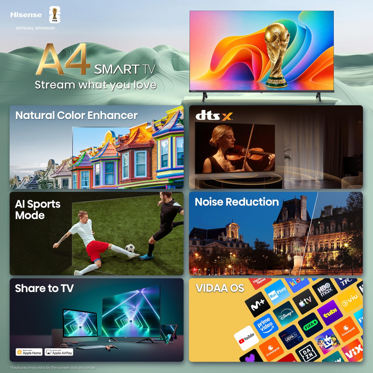 Hisense 32A4NV - 32" Smart Full Array HD VIDAA TV (2025 Model)