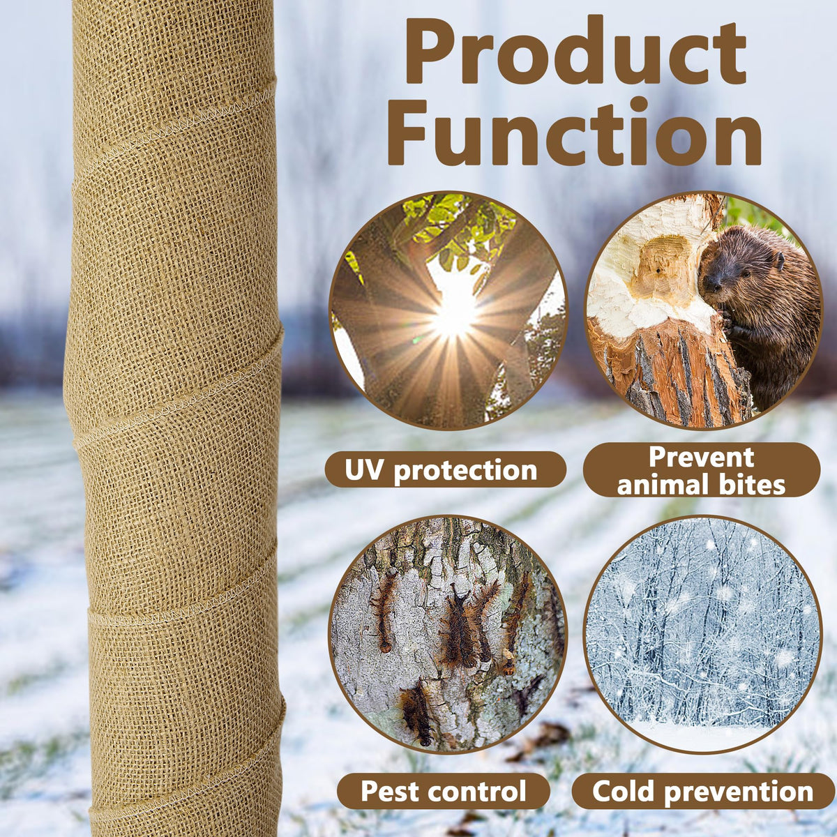 2 Roll 10''x10ft Natural Burlap Tree Wrap Rolls,Fabric Tree Trunk Protector 🍁 All In One Marketplace Canada
