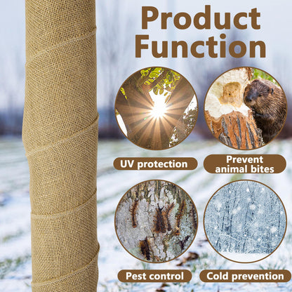 4 Roll 10''x10ft Natural Burlap Tree Wrap Rolls,Fabric Tree Trunk Protector 🍁 All In One Marketplace Canada