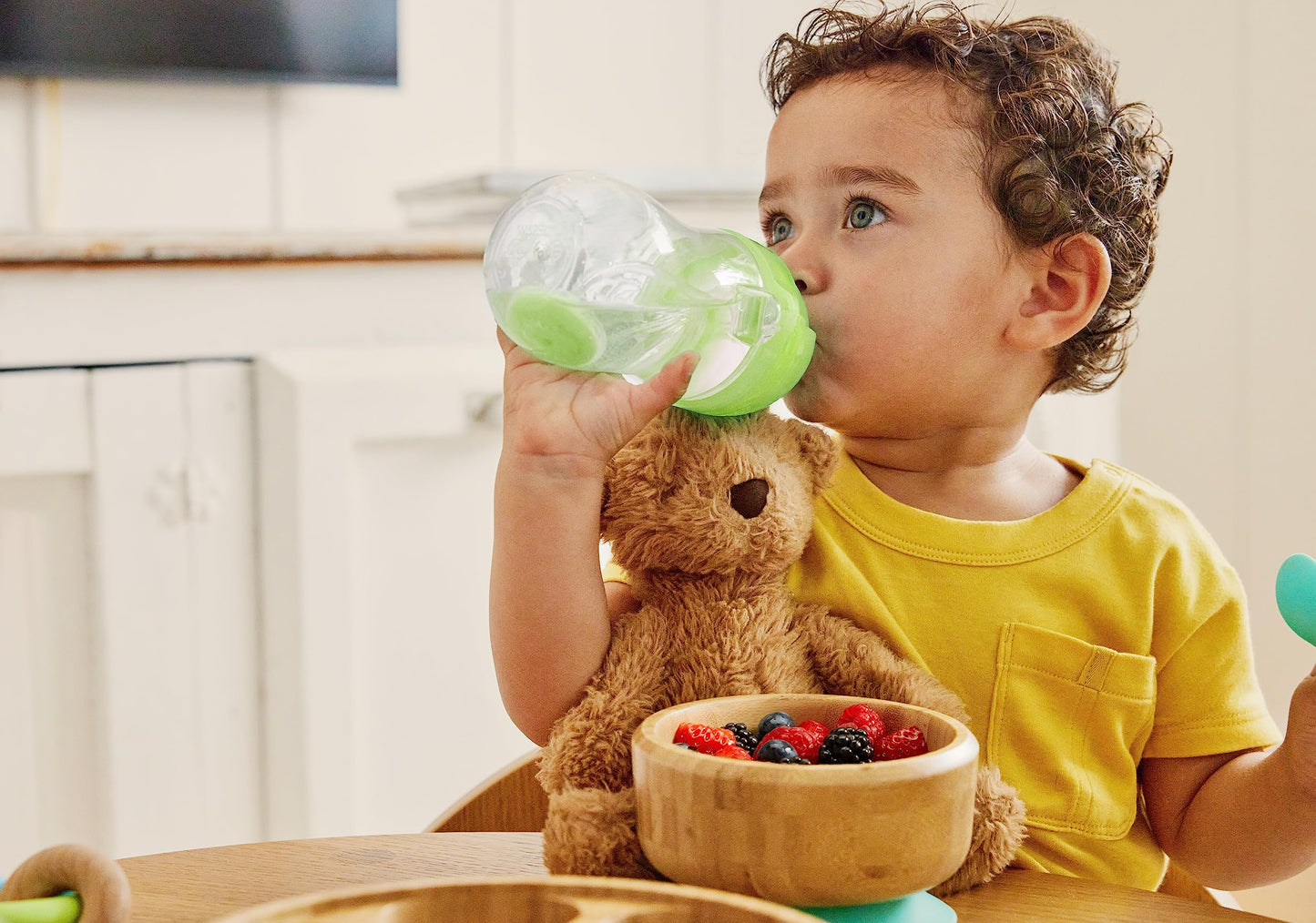 Munchkin Any Angle Weighted Straw Blue and Green Cup, 2 Count Munchkin