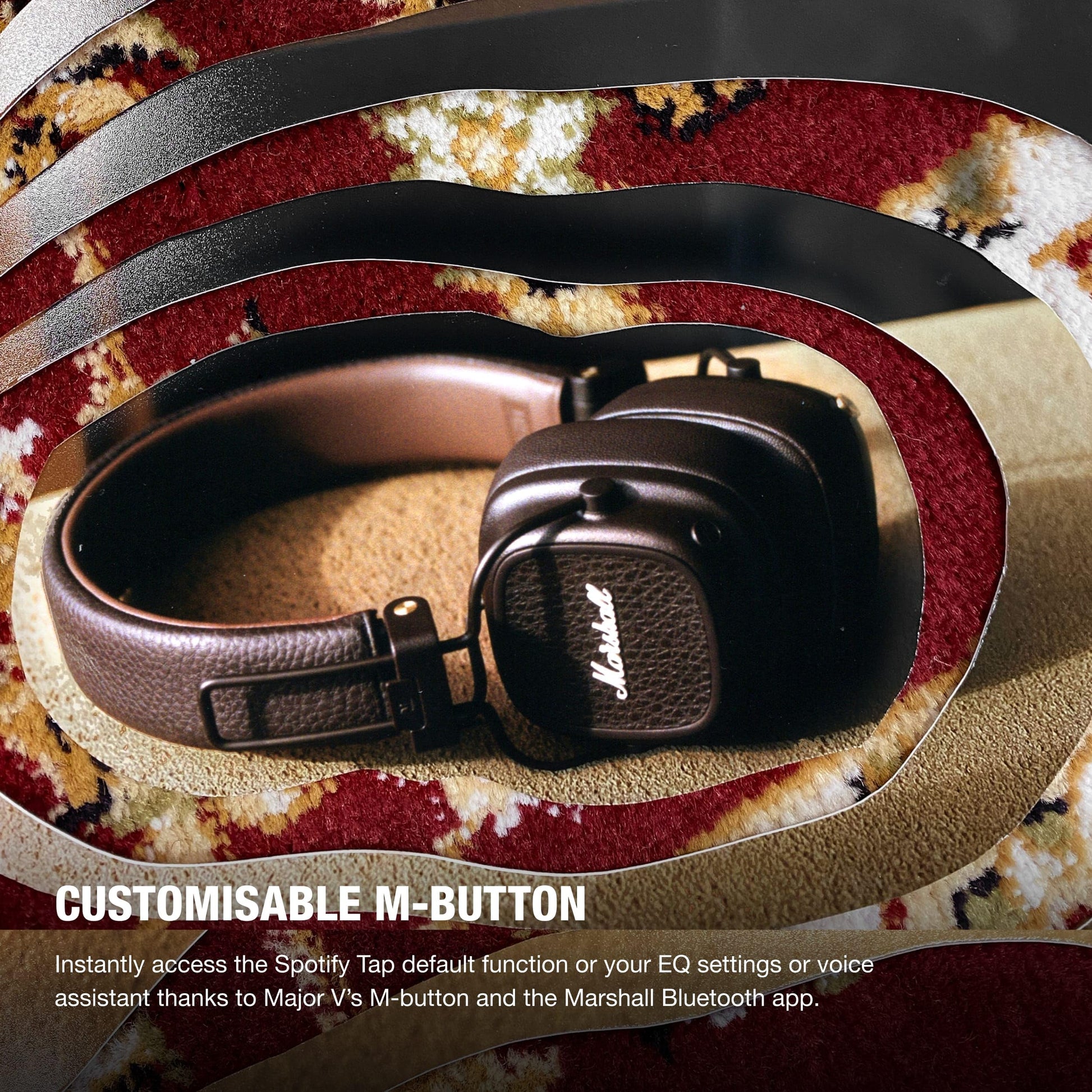 Marshall Major V Wireless On-Ear Headphones with 100+ Hours of Playtime - Brown Marshall