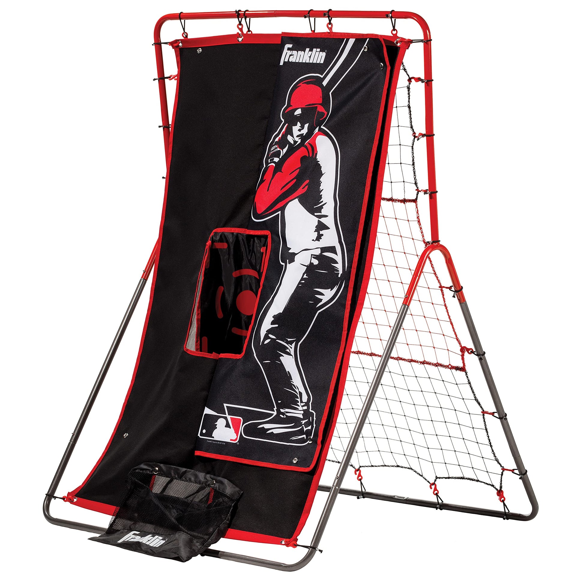 Franklin Sports Pitch Back Rebounder and Switch Hitter Pitching Target - 2 in 1 Return Trainer and Catcher Target - Perfect for Pitching, Fielding and Throwing Practice - 55 x 36 Inch, Multi Franklin Sports