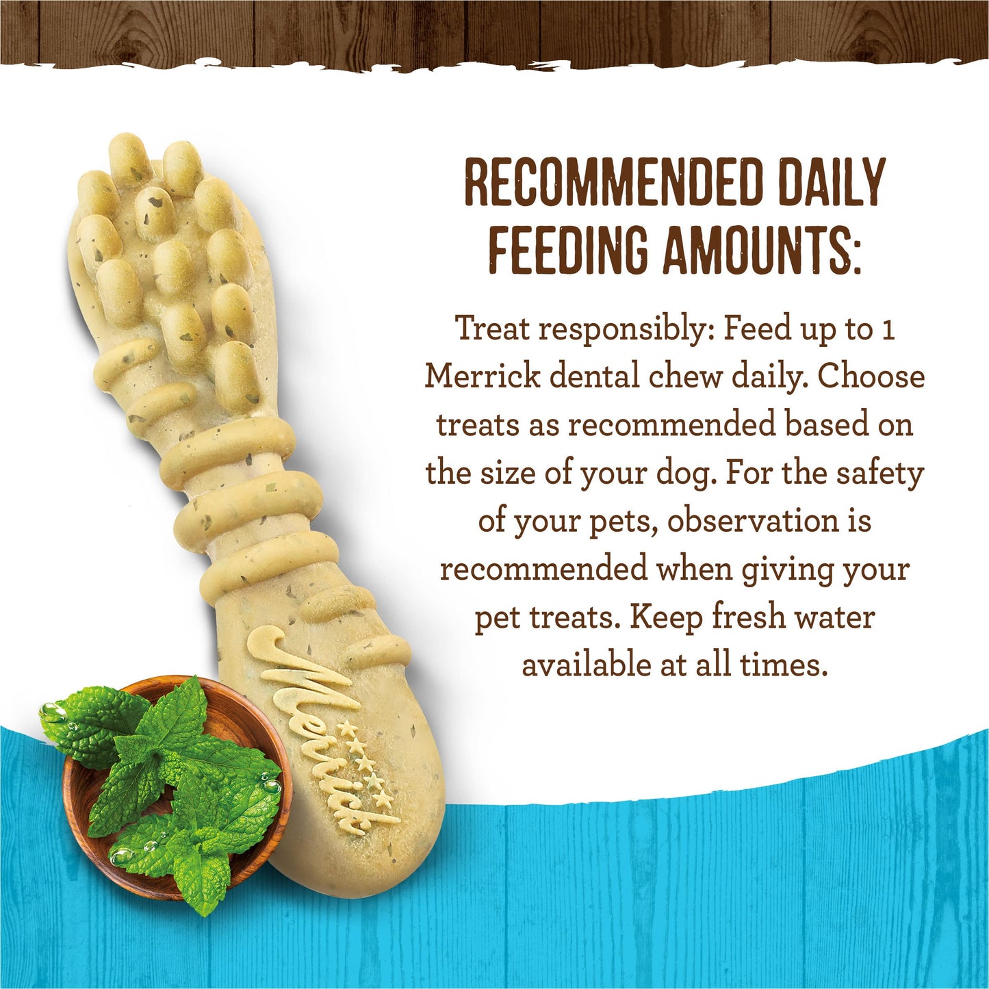 Merrick Fresh Kisses Mint Breath Strips Medium Brush Dental Dog Treat - Value Box (22 ct) Merrick