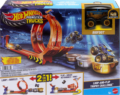 Hot Wheels Monster Trucks Loop-and-Flip Trophy Challenge Playset Hot Wheels