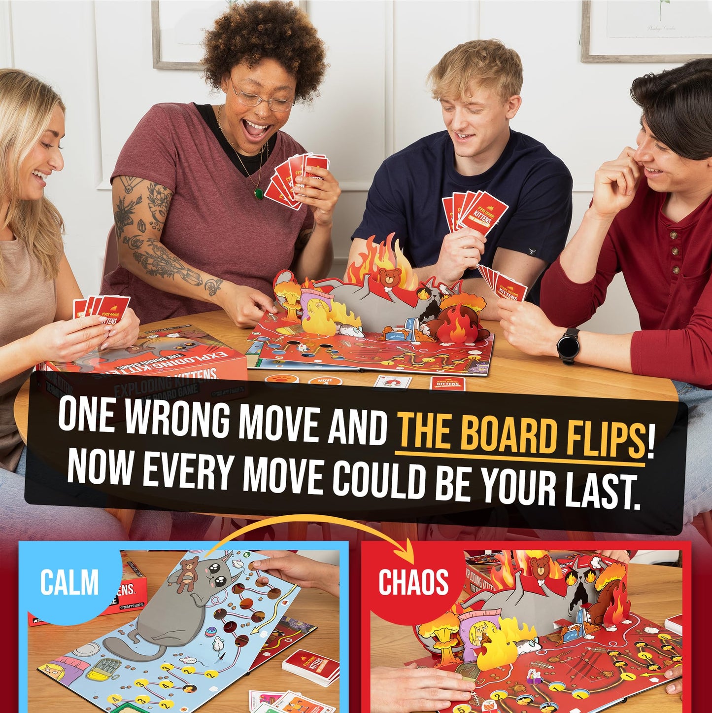 Exploding Kittens The Board Game Superfan, 2-6 Players, Age 7+ Exploding Kittens