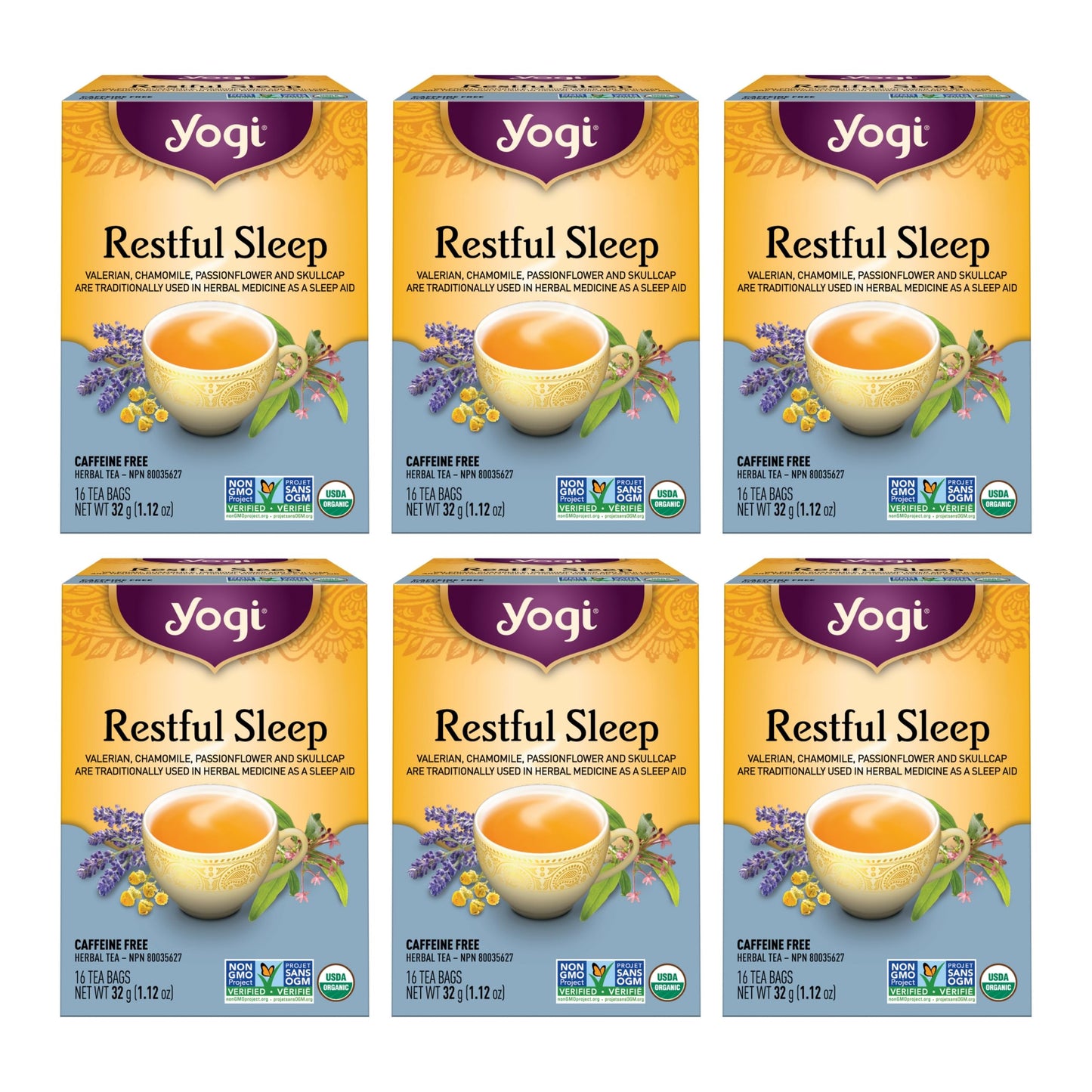 Yogi Restful Sleep Tea - 6 Pack, 96 Tea Bags