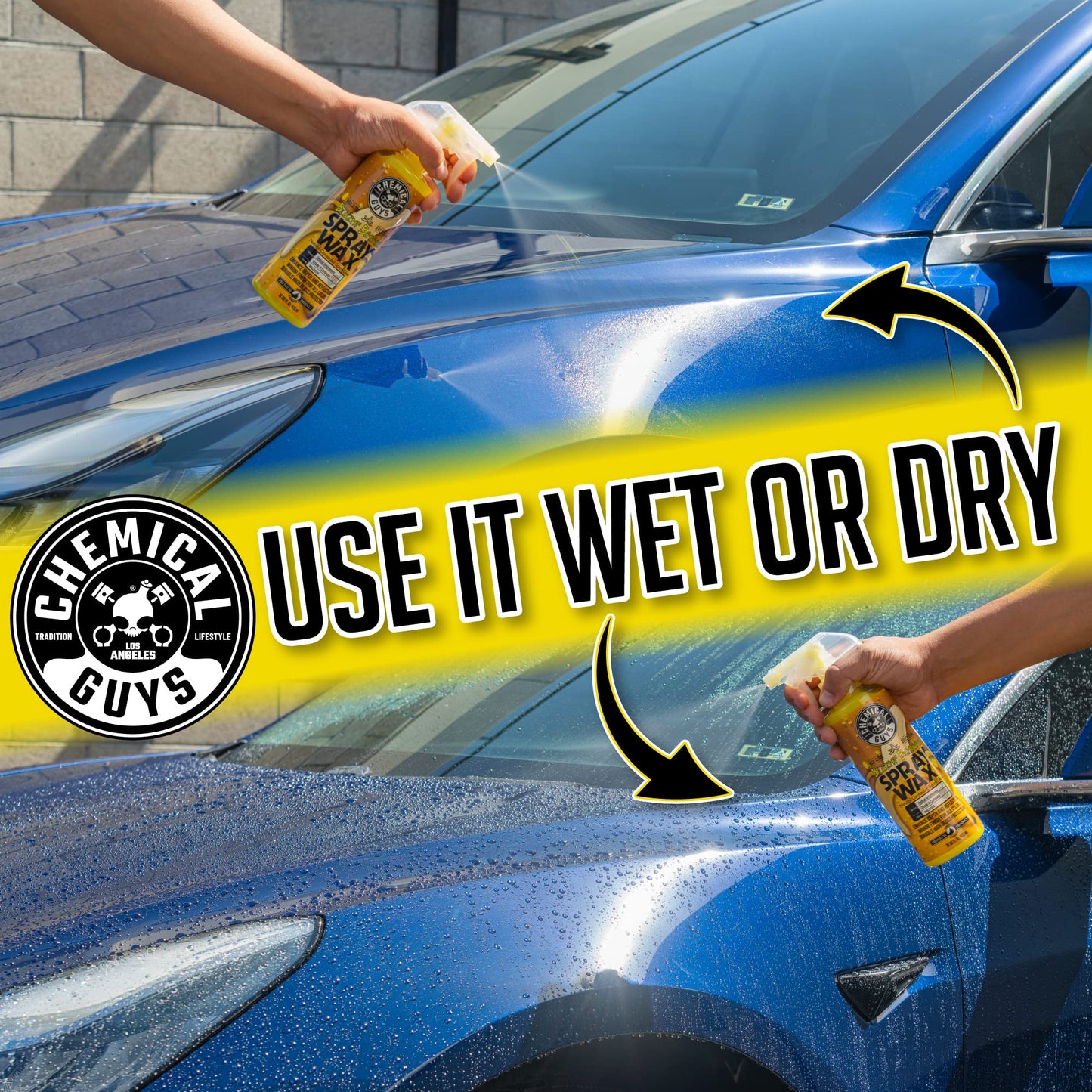 Chemical Guys Blazin' Banana Spray Wax for Car Shine & Protection - Natural Carnauba Formula for Glossy Finish on Paint, Chrome, Metal & Glass - Easy Spray-On, Wipe-Off Application, 473 ml Chemical Guys