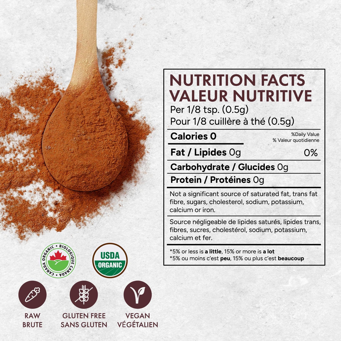 Rootalive Organic Ceylon Cinnamon Powder 454g (1lb) – Pure, Raw & Certified Organic